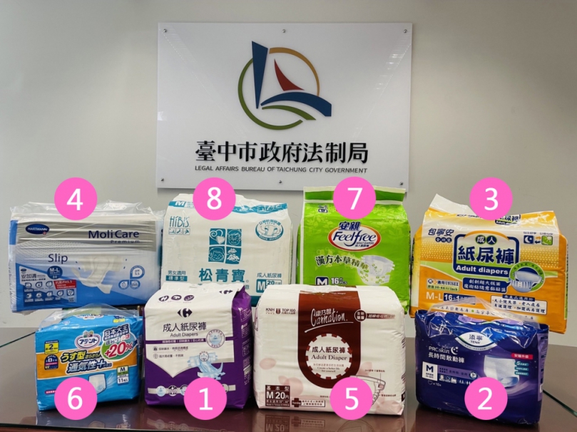 關懷長者消費安全  中市府公布8款成人紙尿褲檢驗結果