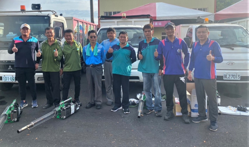 雲林縣古坑鄉登革熱疫情持續升溫，彰化隊協助化學防治。（照片縣府提供）