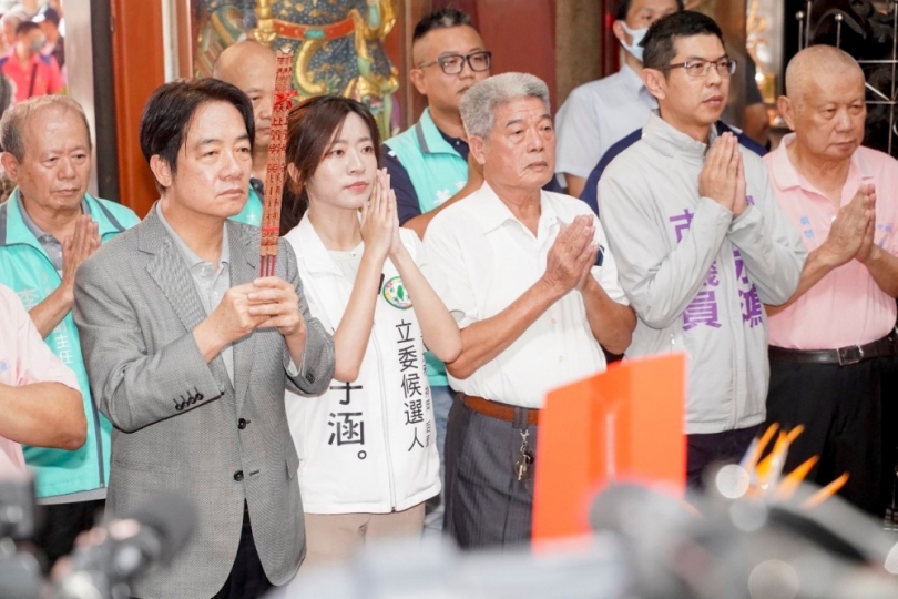 賴清德到台中參拜並輔選  呼籲大家共同守護台灣