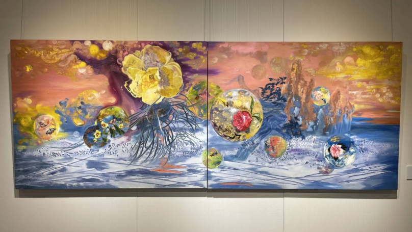 黃女慈花徑織色創作展　彰化生活美學館展出