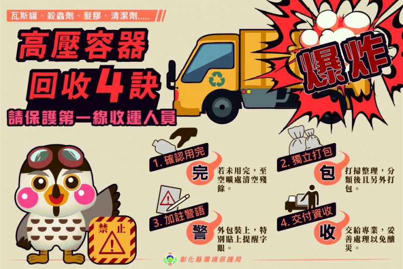 員林清潔隊推動「高壓容器破袋稽查」專案。（照片清潔隊提供）