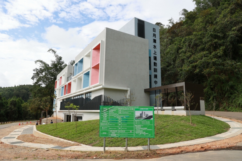 縣長許淑華6日前往日月潭視察水上運動訓練中心新建工程進度