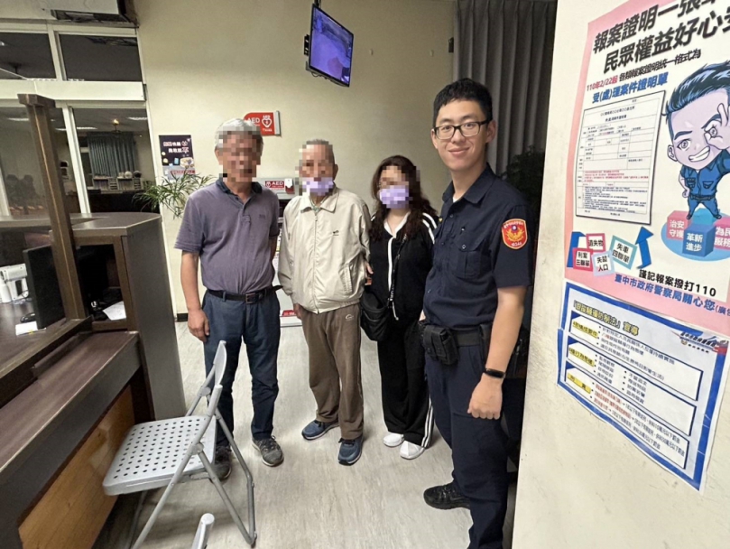 9旬老翁到百多公里處尋覓老家未果流落街頭  清水警方助他返家