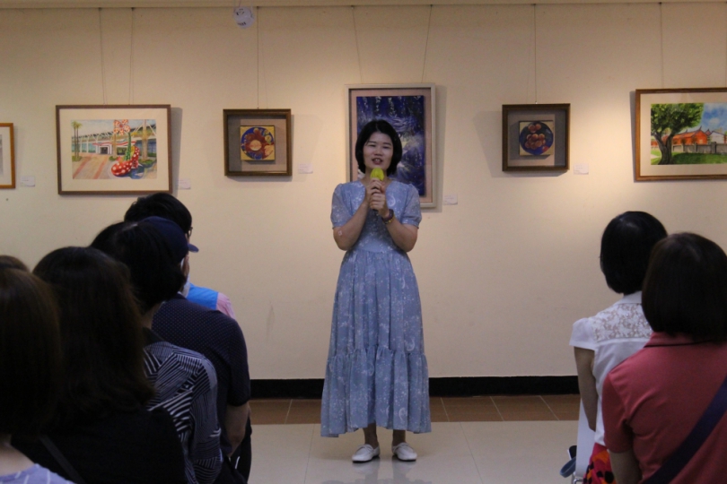 ﹁李一芳師生展﹂員林美術館展出。（照片公所提供）