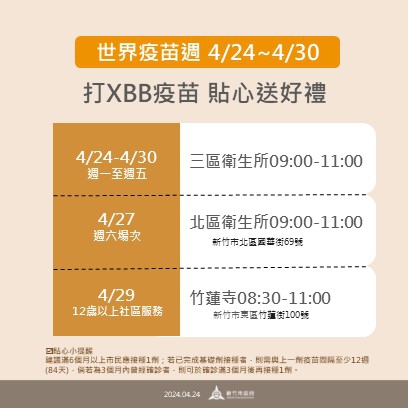 好好保護自己！新竹市加開新冠疫苗接種服務   呼籲儘速接種完備保護力