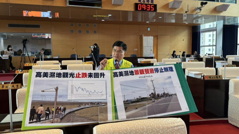 高美濕地景觀餐廳不蓋了! 創紀錄! 盧市長任內編預算又停止辦理的建設  市議員楊典忠批廁所、小吃、指標不足的問題怎麼辦？
