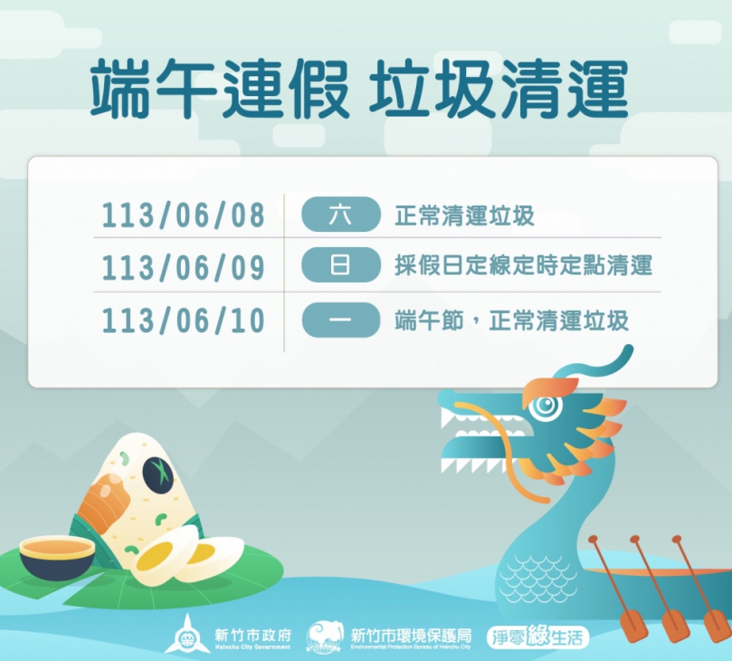 新竹市端午節連假垃圾照常清運