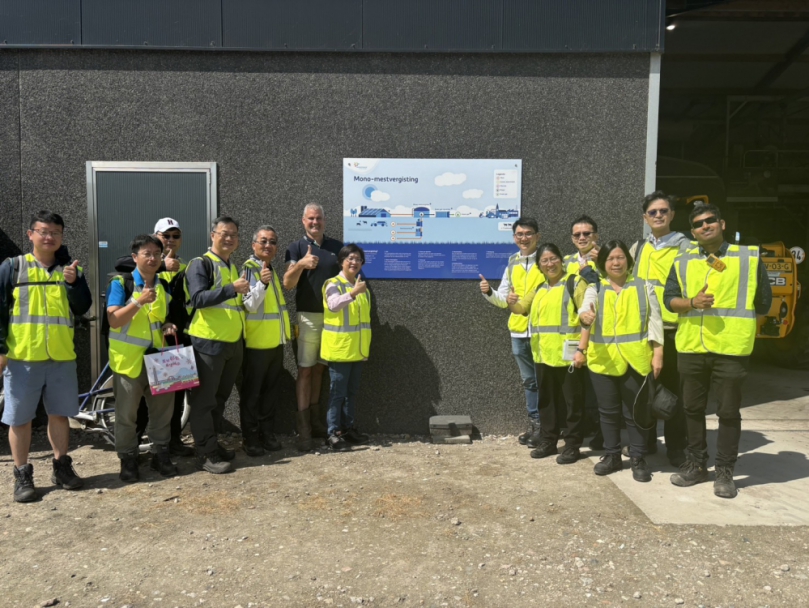 王惠美率團訪問「荷蘭牛糞沼氣發電廠」。（照片縣府提供）