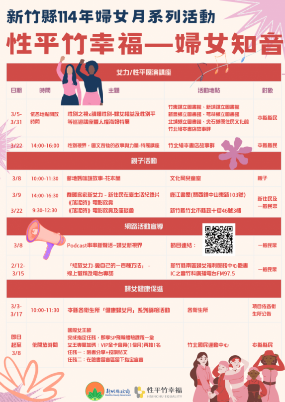 慶祝國際婦女節   新竹縣3月婦女月系列活動多又精彩！