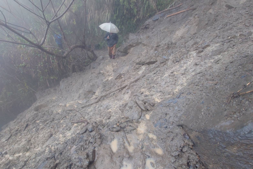 山友注意！霞喀羅國家步道土石崩落   養老登山口端封閉禁入