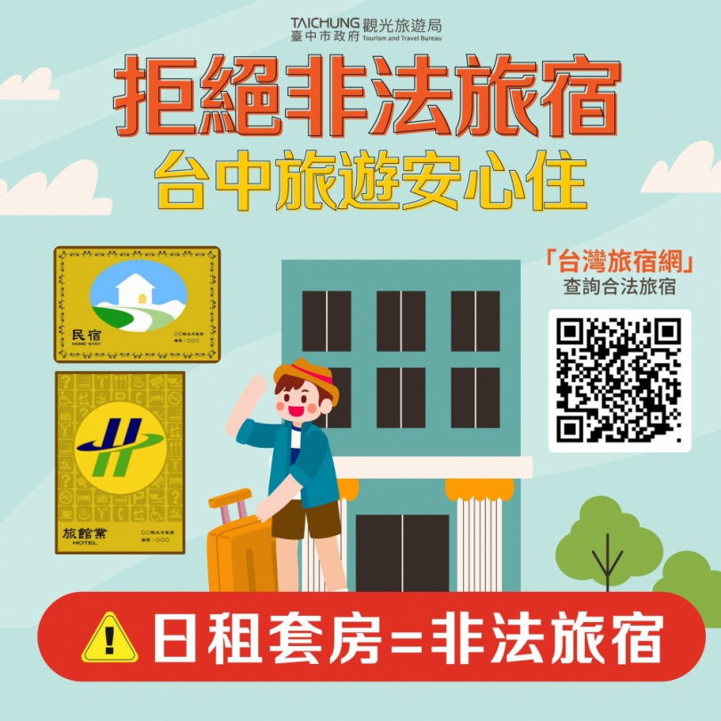 鐵腕強制執行日租套房斷水斷電處分 中市府：出遊慎選合法旅宿