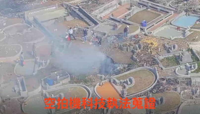 清明掃墓不燒墓   中市消防透過無人機加強取締