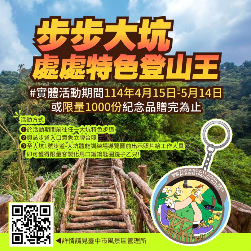 就愛遊大坑！中市觀旅局推大坑登山步道拍照兌好禮活動開跑