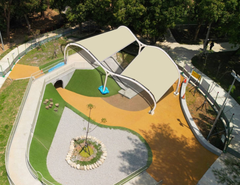 迎戰酷暑！中市后里森林公園「搖籃遊戲場」增設遮蔭設施