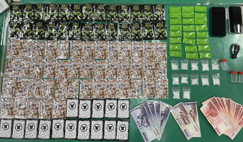 男子開車違佔機車停等區     公益警查抄六百餘克毒品