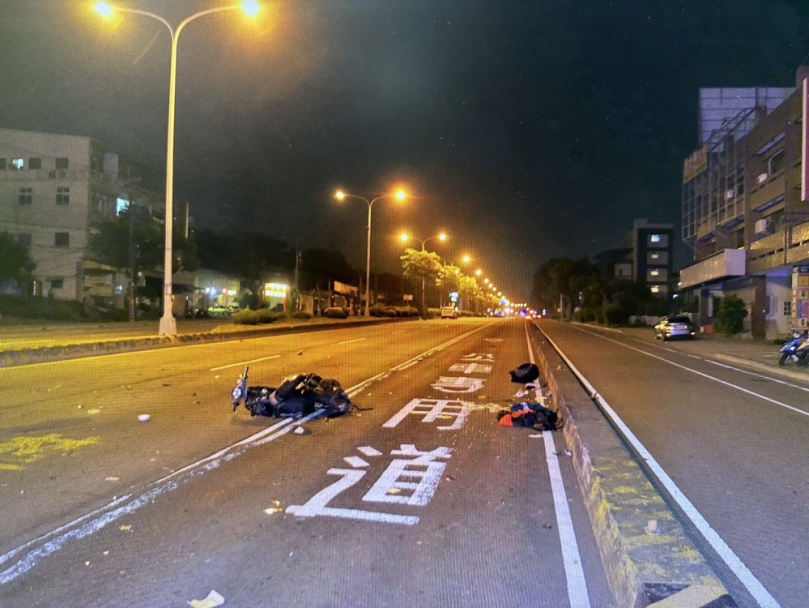 中市沙鹿區發生一起機車與小客車於路口相撞事故一人重傷