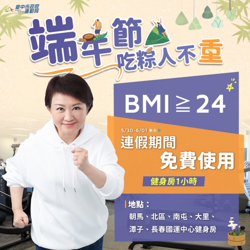 BMI≥24想要減重有福了！中市國兒運健身房端午連假免費使用1小時