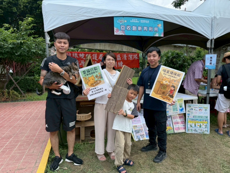 喵星人也愛環保！北屯區清潔隊手作創意貓抓板超吸睛