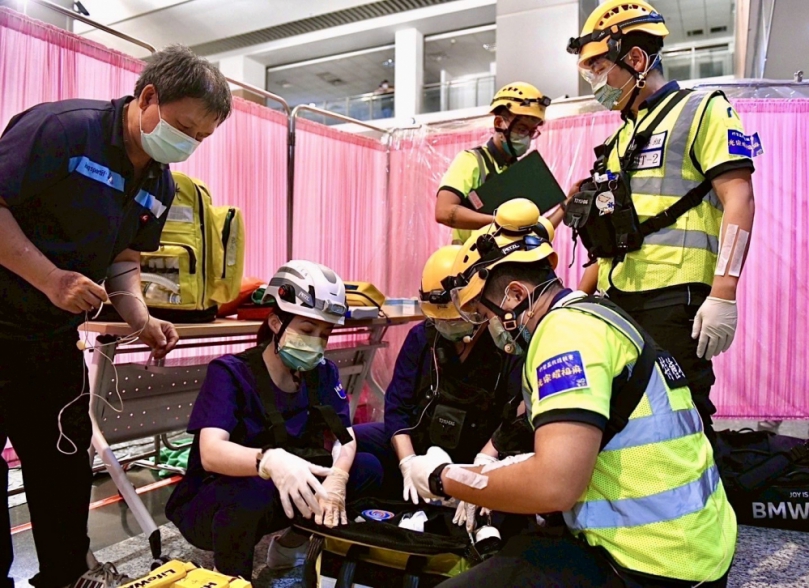 第一屆「竹塹盃救護競賽」  12隊60人參賽   新竹市洧防局奪特優