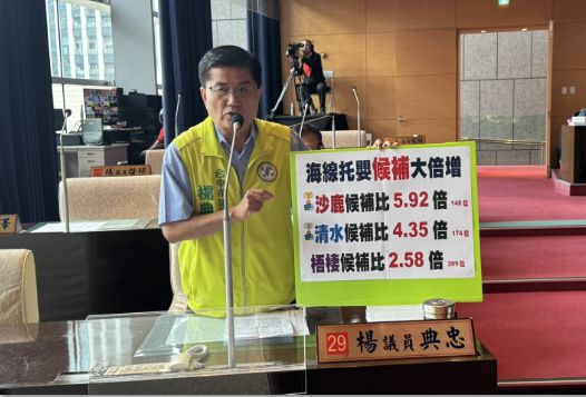 民進黨議員楊典忠轟盧市長喊公托倍增清水沙鹿卻「候補四倍增、五倍增」