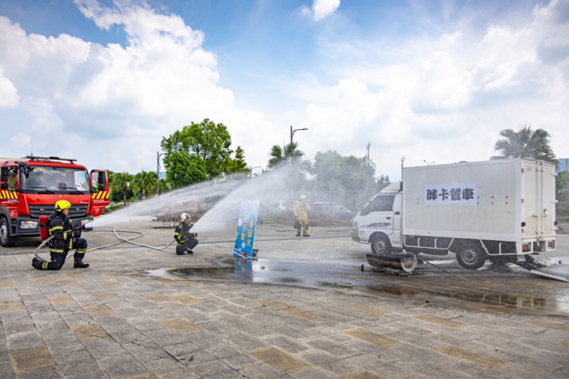 因應國慶焰火在南投　消防局實施災害搶救演練