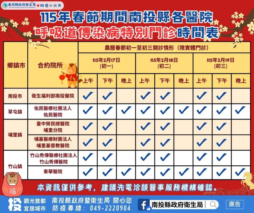 春節防疫不打烊，快樂出遊不馬虎 縣府衛生局籲打疫苗健康過好年