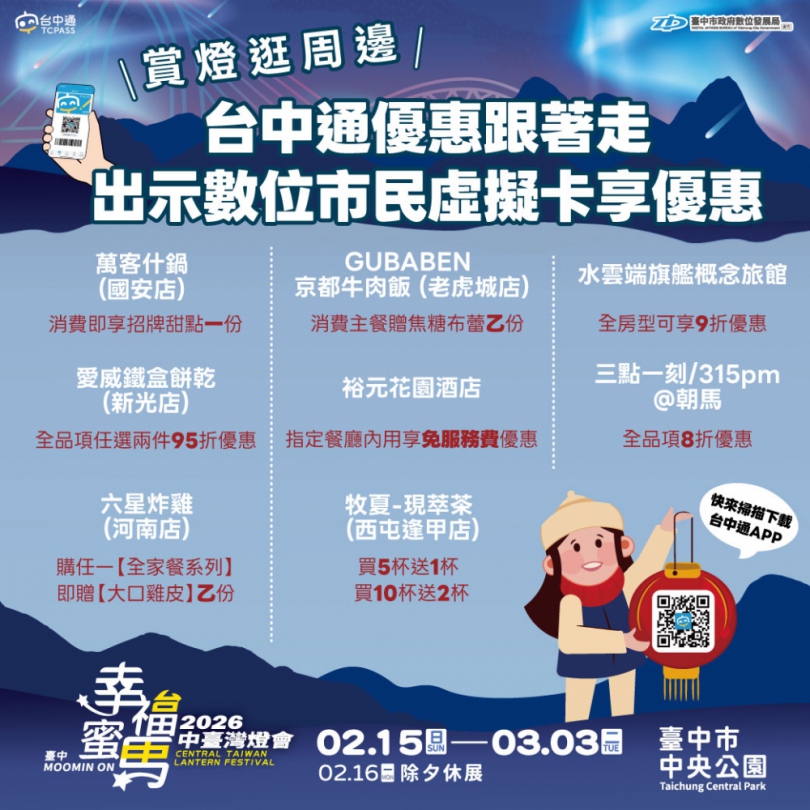 中台灣燈會攻略！下載《台中通》APP 暢玩大台中還享專屬食宿折扣