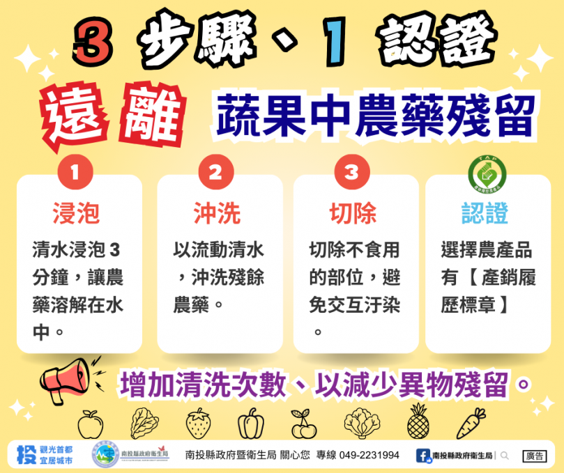 買菜免擔心！南投縣衛生局持續為蔬果安全把關