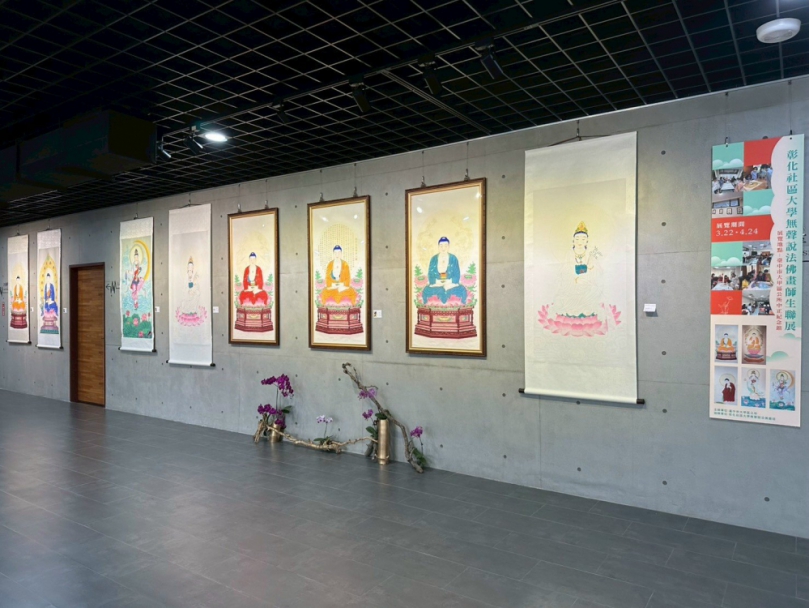 彰化社區大學無聲說法師生佛畫展一個月，大甲展示獲各界至佳好評