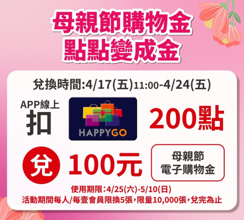 新竹SOGO母親節購物金   4/17起開搶   聰明購物就是這波！