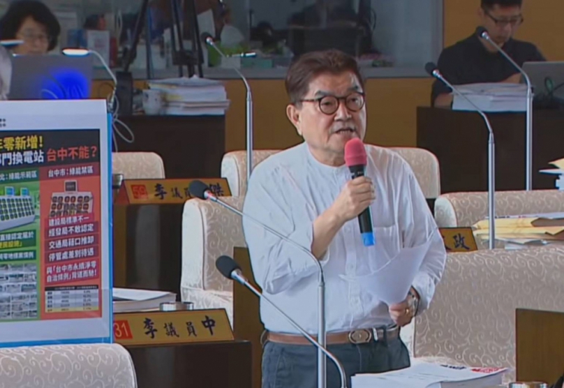 台中電動機車成長趨緩　李中議員關注換電站設置與土地使用問題
