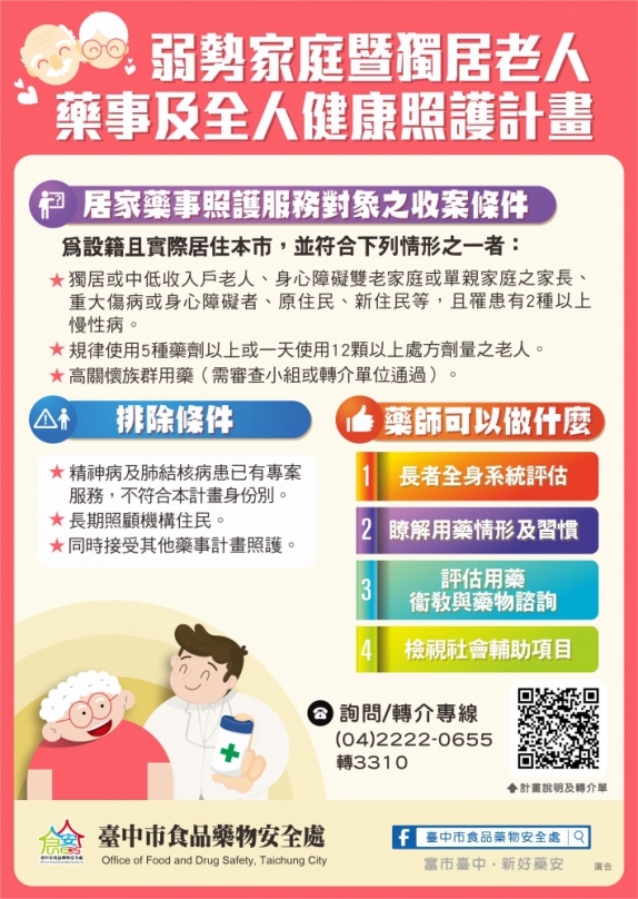 專業照護送到家！台中市115年藥事照護計畫   徵求熱血藥師共築健康防護網