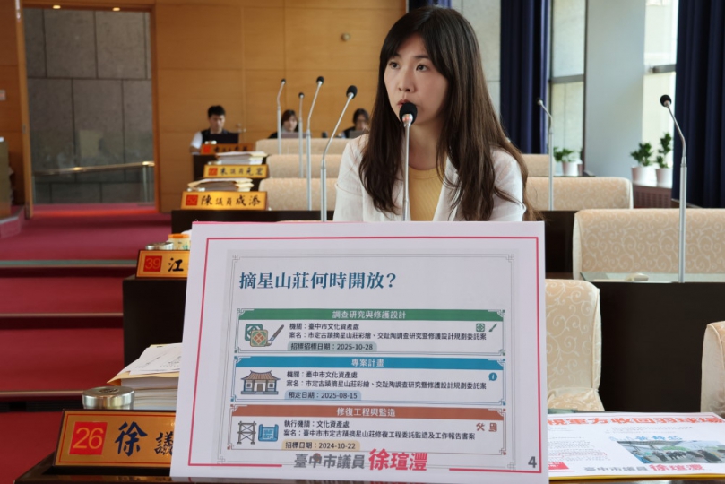 台中市議會質詢聚焦地方建設與文資議題　徐瑄灃關切運動設施與古蹟活化進度