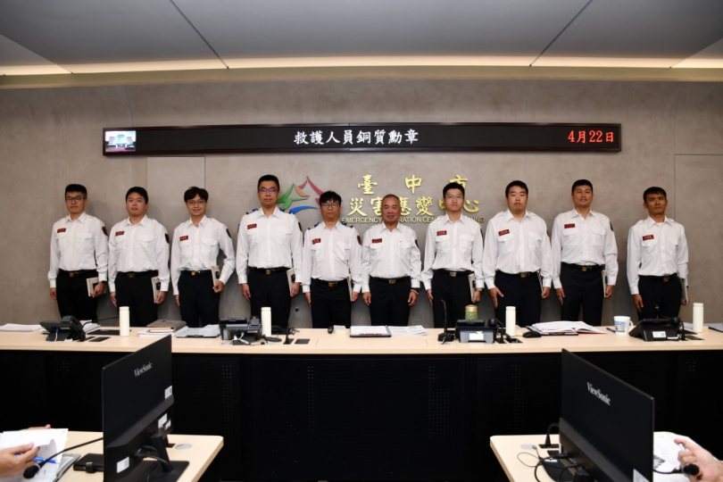 中市消防局再添22位銅質勳章得主  肯定救護同仁成功搶救生命