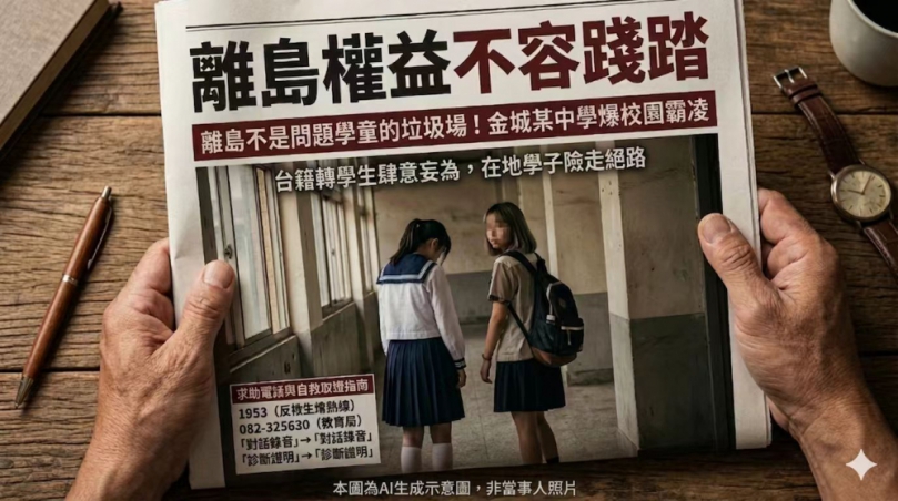 離島不是問題學童的垃圾場！金城某中學爆校園霸凌