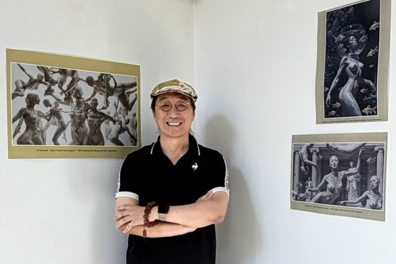 弘光科大王瑋名老師威尼斯雙年展辦個展   AI與輪迴跨界對話作品驚艷水都