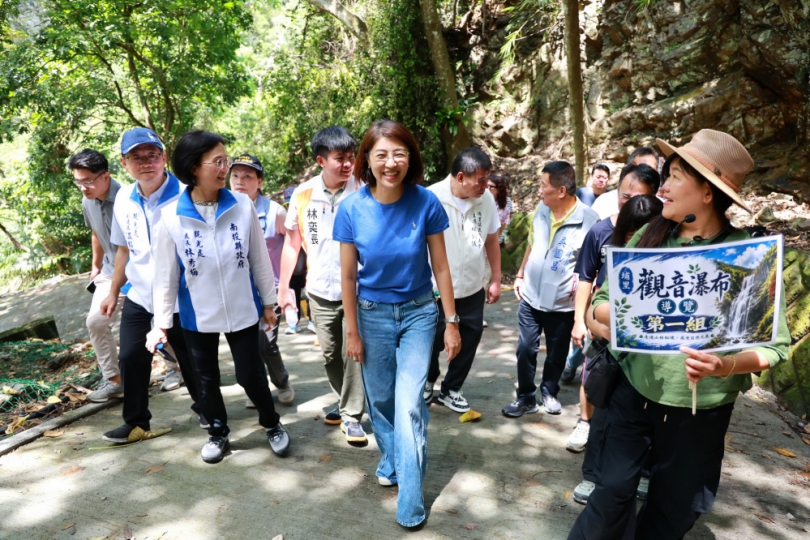 埔里觀音瀑布8月11日重新對外開放 首日即吸引大批遊客