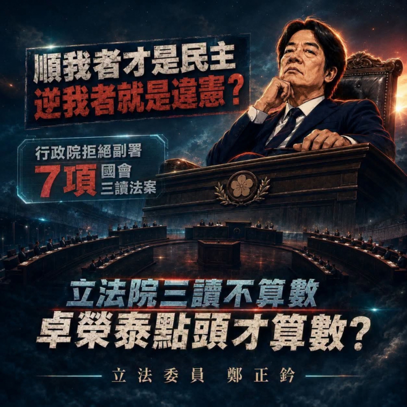鄭正鈐委員記認為行政院拒絶副屬.架空國會爭議
