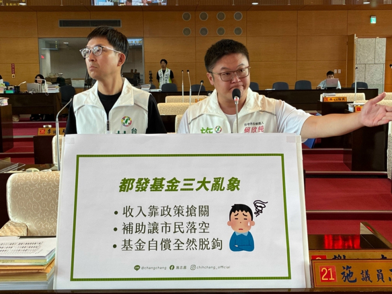 台中都發基金暴增至25億遭疑「靠政策搶關」  民進黨台中市議員施志昌批三大亂象要求全面檢討    中市都發局：都發基金促進都市永續再生   研議多元開源、簡化都更補助流程