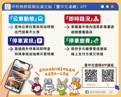 中秋4天連假出遊攻略中市交通局籲搭公車捷運、善用台中交通網APP