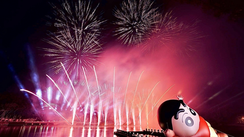 《蠟筆小新》主題煙火揭開18天青草湖秋焰祭序幕