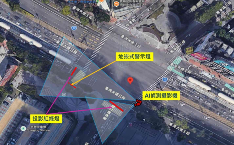 AI守護行人安全，中市交通局導入智慧安全警示系統，新光遠百商圈10月底啟用