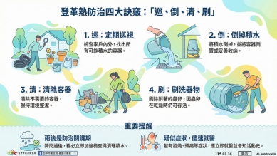 國際登革熱疫情嚴峻  中市衛生局：赴高風險國家應注意防蚊、返國須留意症狀