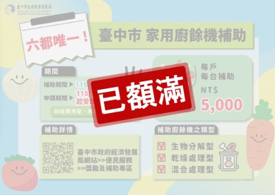 注意！小疏忽恐與廚餘機補助擦身而過  中市府揭常見退件NG態樣