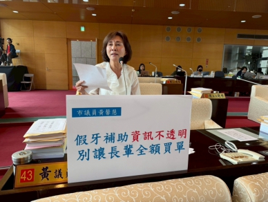 假牙補助資訊不足  國民黨台中市議員黃馨慧：長輩攔路喊冤補助變消費
