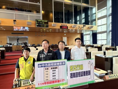 中市路燈認養率不到0.12%議員呼籲多元行銷   中市建設局：提高路燈認養數量  評估表揚機制、鼓勵企業認養