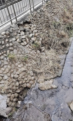 中市龍井區龍泉市場前排水溝塌陷破損問題拖延已久未解強颱來襲恐讓災害地主提警告