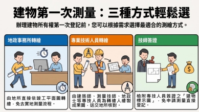 中市推廣建物第一次測量三種申辦方式　免實地測量提升新成屋產權登記效率