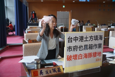 批行政院「大填海計畫」衝擊白海豚棲地   臺中市議員吳佩芸：臺中市府不能對臺中港土方填海沉默