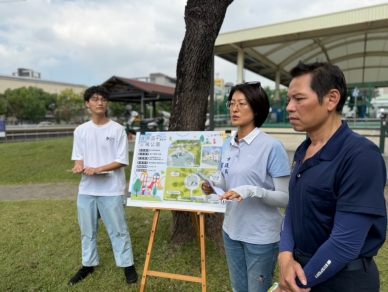 邱愛珊爭取350萬元改善三陽公園 火箭主題遊具預計年底完工